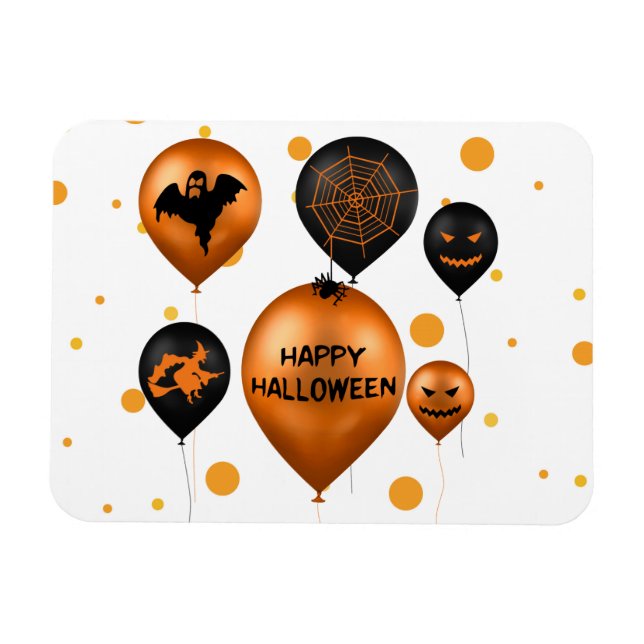 Happy Halloween Party Balloons Magnet (Horizontal)