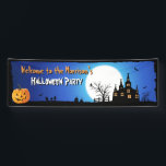 Happy Halloween Party Blue Moonlight Scary Night Banner<br><div class="desc">Happy Halloween Party Blue Moonlight Scary Night Design Template. You can click the "Customise it" button to adjust text style,  colours,  sizes and more. 

The Blue Version Designs with Different Sizes:


     
The Yellow Version Designs with Different Sizes:</div>