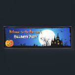 Happy Halloween Party Blue Moonlight Scary Night Banner<br><div class="desc">Happy Halloween Party Blue Moonlight Scary Night Design Template. You can click the "Customise it" button to adjust text style,  colours,  sizes and more. 

The Blue Version Designs with Different Sizes:


     
The Yellow Version Designs with Different Sizes:</div>