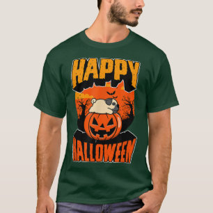 Happy Halloween Party Cute Napping Kawaii Pug Dog T-Shirt