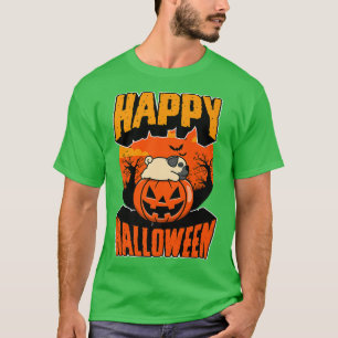 Happy Halloween Party Cute Napping Kawaii Pug Dog  T-Shirt