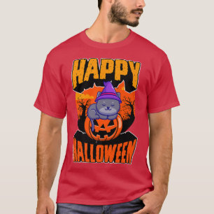 Happy Halloween Party Cute Napping Kawaii Witch Ca T-Shirt