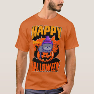 Happy Halloween Party Cute Napping Kawaii Witch Ca T-Shirt