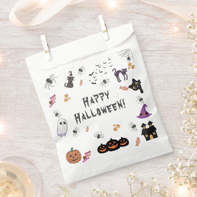 Happy Halloween Party Favour Bags (Clipped)