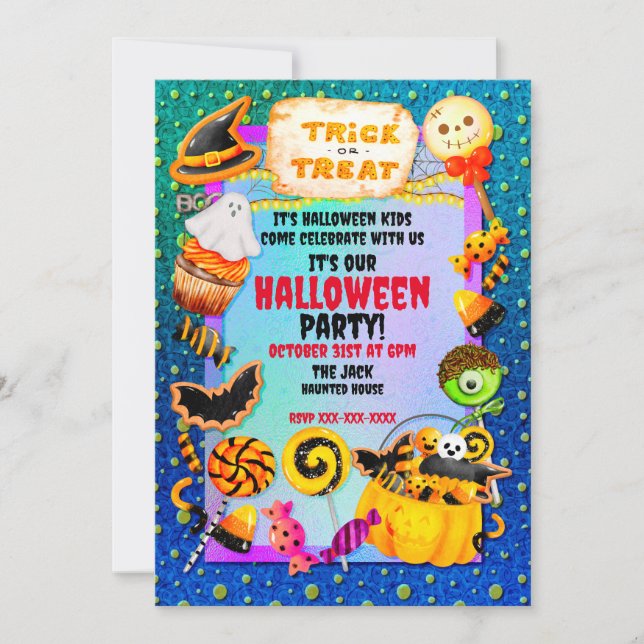 Happy Halloween party filled with trick-or-treat Thank You Card (Front)