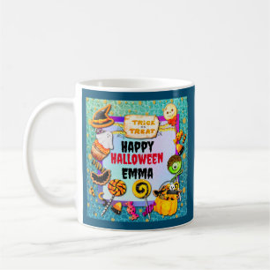 Happy Halloween party filled with trick-or-treat W Coffee Mug