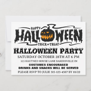 Happy Halloween Party Inivitation  Holiday Card
