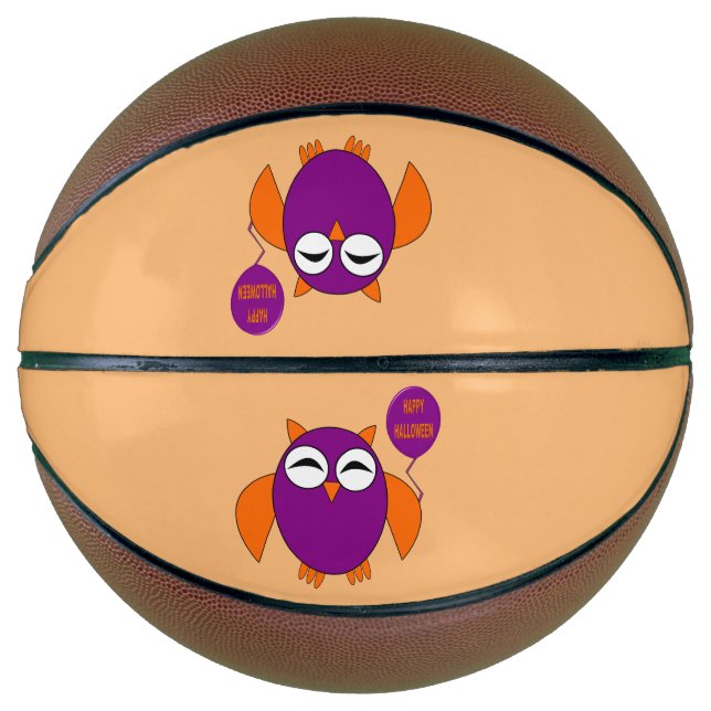 Happy Halloween Party Owl Basketballs (Front)