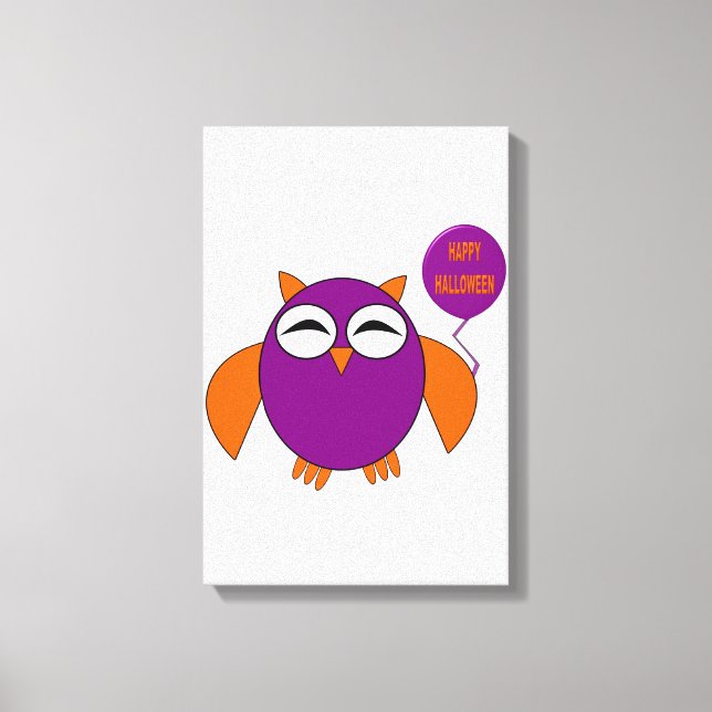 Happy Halloween Party Owl Canvas Print (Front)