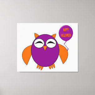 Happy Halloween Party Owl Canvas Print