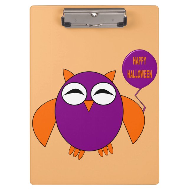 Happy Halloween Party Owl Clipboard (Front)
