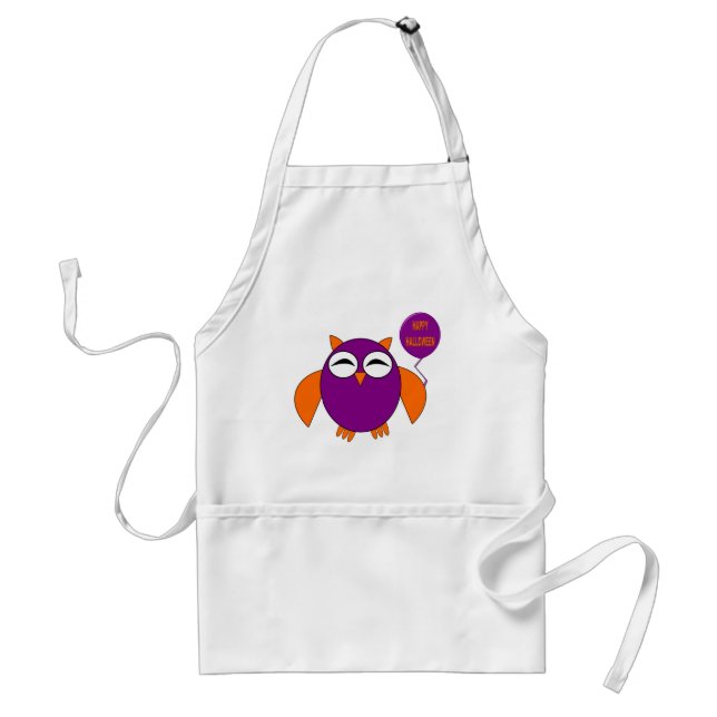 Happy Halloween Party Owl Cooking Apron (Front)