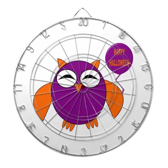 Happy Halloween Party Owl Dart Board (Front)