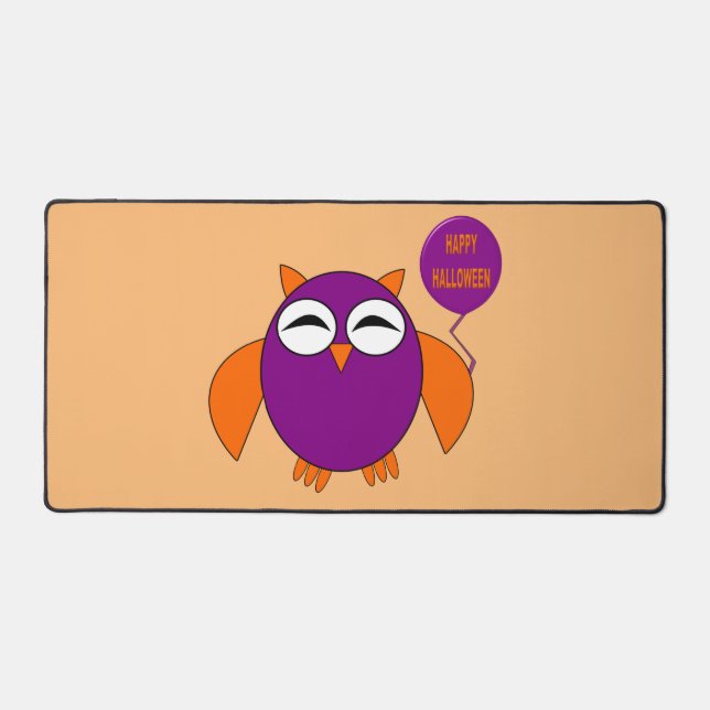 Happy Halloween Party Owl Desk Mat (Front)