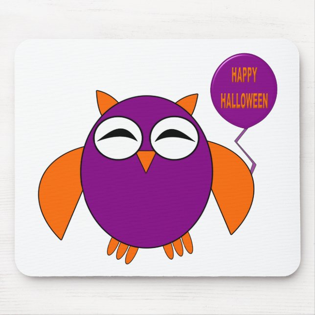 Happy Halloween Party Owl Mousepad (Front)