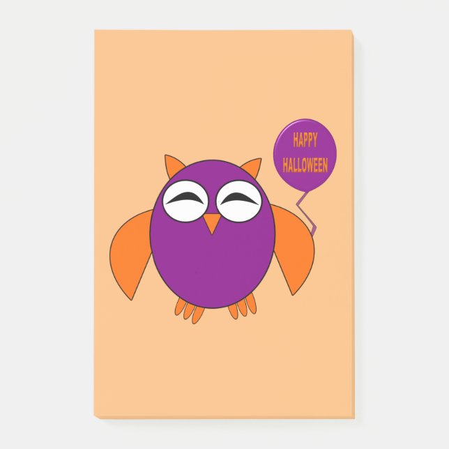 Happy Halloween Party Owl Post it notes Pad (Front)