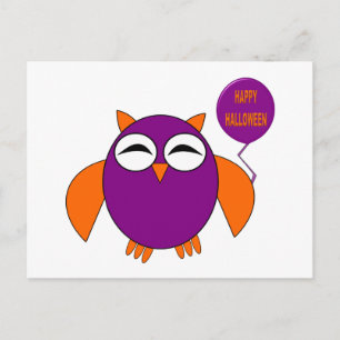 Happy Halloween Party Owl Postcard