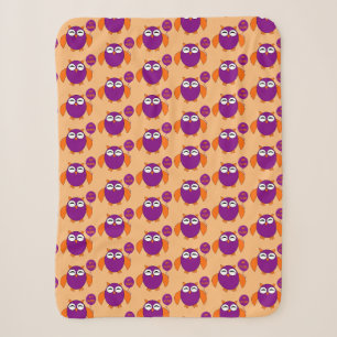 Happy Halloween Party Owl Sherpa Blanket