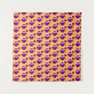 Happy Halloween Party Owl Tapestry