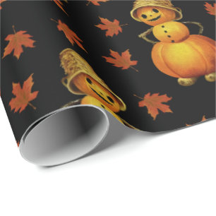 Happy Halloween party Smiling Cute Pumpkin Wrapping Paper