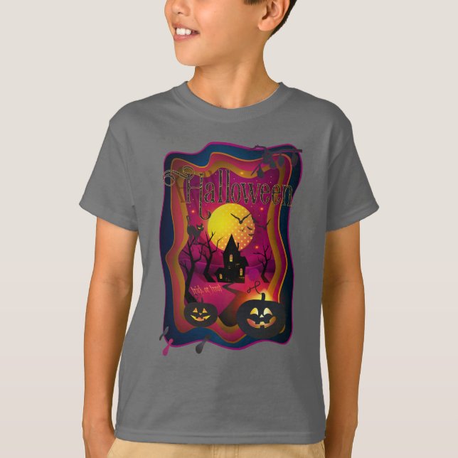 Happy Halloween Party "Treat or Trick" Night Event T-Shirt (Front)