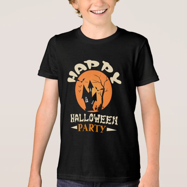 Happy Halloween Party Tri-Blend Shirt (Front)