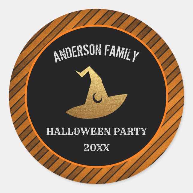 Happy Halloween Party Witch Hat Seal (Front)