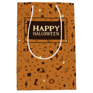 happy halloween pattern medium gift bag