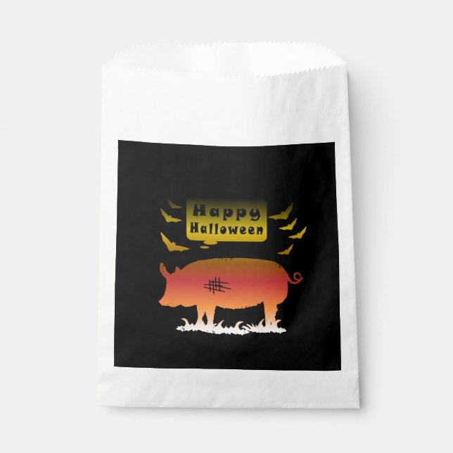 Happy Halloween Pig Favour Bags (Front)