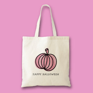 Happy Halloween Pink Pumpkin Tote Bag