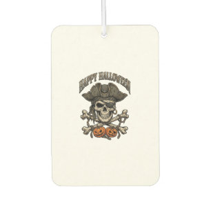 Happy Halloween Pirate Skull Crossbones Pumpkins_1 Car Air Freshener