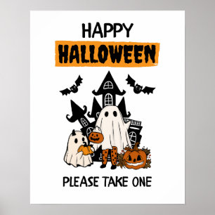 Happy Halloween "Please Take One" Candy Porch Sign
