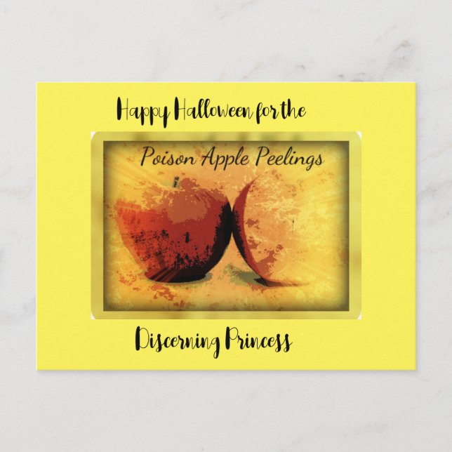 Happy Halloween poison apple peelings  Holiday Postcard (Front)