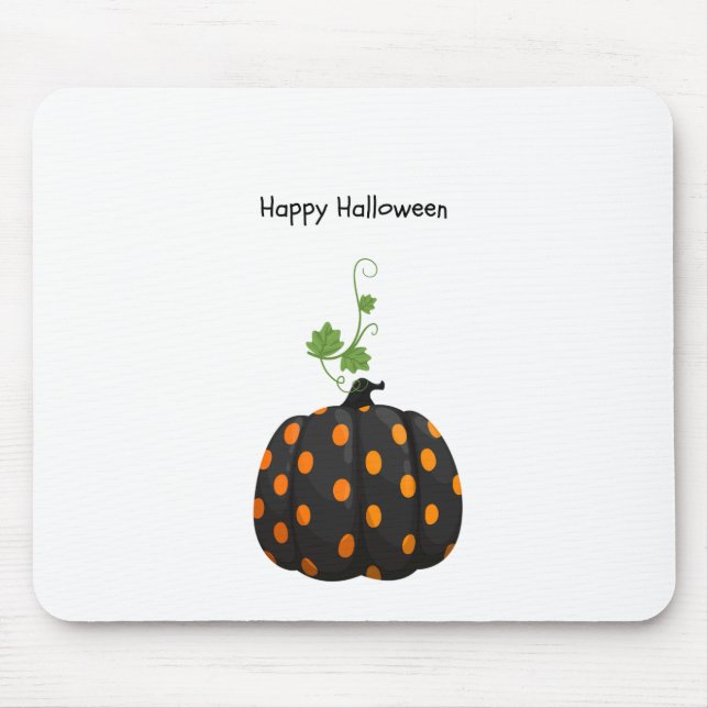 Happy Halloween Polka Dot Pumpkin Mouse Pad