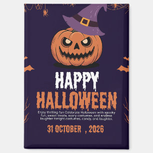 Happy Halloween Postcard, Spooky Halloween Greetin Magnet
