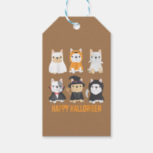 Happy Halloween Pug Dogs Cute French Bulldog Lover Gift Tags
