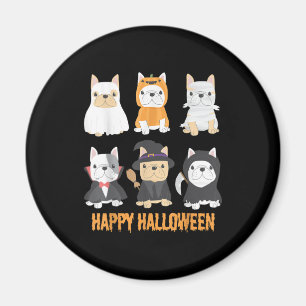 Happy Halloween Pug Dogs Cute French Bulldog Lover Magnet