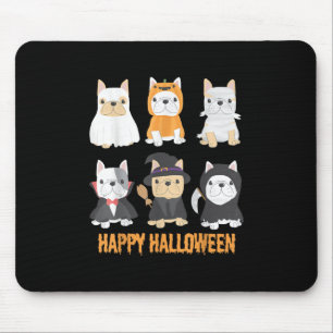 Happy Halloween Pug Dogs Cute French Bulldog Lover Mouse Pad