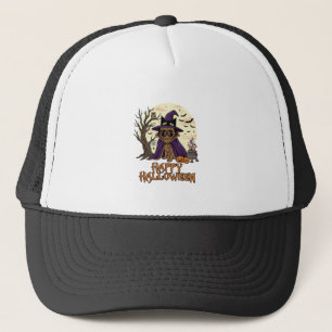 Happy Halloween Pug Witch Hat Cauldron Pumpkins_1