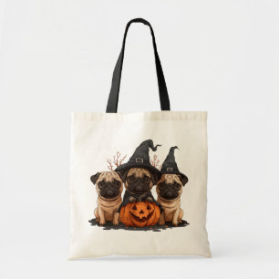 Happy Halloween Pugs Jack O Lanterns Tote Bag