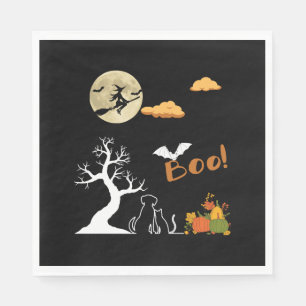 Happy Halloween Pumpkin Animal Lover Cat Dog Napkin