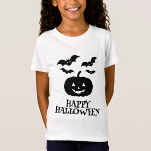 Happy Halloween Pumpkin Bat Minimal T-Shirt