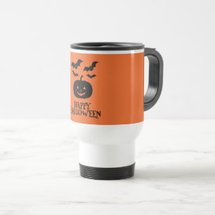 Happy Halloween Pumpkin Bat Minimal Travel Mug