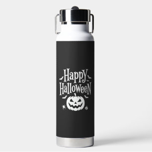 Happy Halloween Pumpkin Bat Spider Design Water Bottle