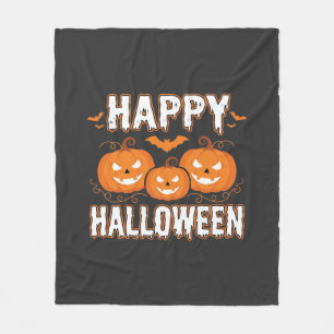 Happy Halloween Pumpkin Bat Vector Fleece Blanket