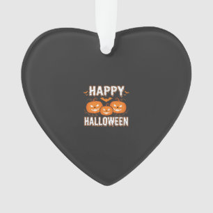 Happy Halloween Pumpkin Bat Vector Ornament