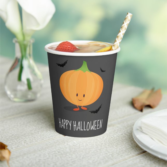 Happy Halloween Pumpkin Bats Paper Cups (Insitu)