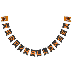 Happy Halloween Pumpkin Black Cat Spooky Party Bunting