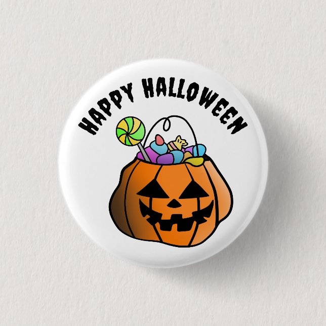 Happy Halloween Pumpkin Button (Front)