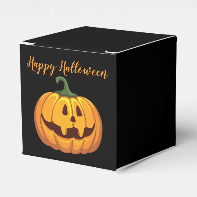 Happy Halloween Pumpkin Candy Pattern Favour Box (Front Side)